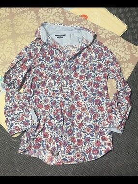 Chaps Pink & Blue Floral Button-Down Shirt